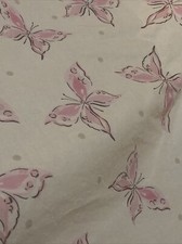 Pottery Barn Kids Butterflies Pink Full Flat Sheet COTTON VGC