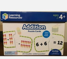 Learning Resources Addition Puzzle Cards - 20 Double-Sided Puzzles Ages 4 