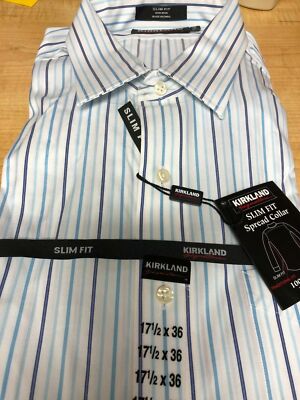 Kirkland Signature Men's Slim Fit Dress Shirt 558574, Blue *CHOOSE SIZE |  eBay