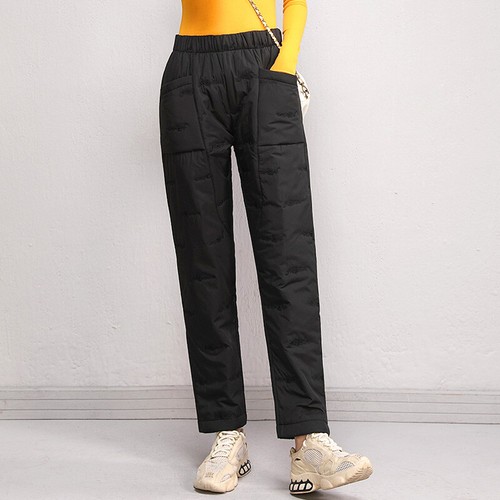 Women Winter Warm Down Cotton Pants Padded Quilted Trousers Straight Pants - Picture 45 of 48