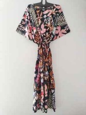 Indian Floral Print Kaftan 100% Cotton Hippie Maxi Women Nightwear Caftan Dress