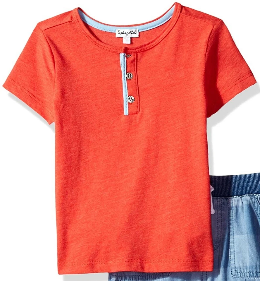 Camiseta Splendid Littles Boy 188425 Henley Roja Talla 3T Foto 2 de 2