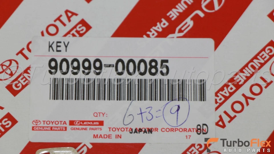 Llave en blanco de metal sin transpondedor genuina Toyota Corolla Celica MR2 90999-00085 Foto 3 de 4