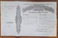 Certificado de acciones de Charles Laffitte & Company 1866 - £20 acciones