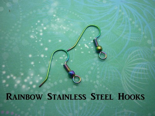 Butterfly Earrings Green and Pink Rainbow - Fairy Jewellery - Bild 5 von 5