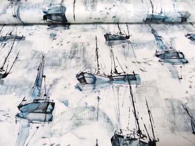 City  Harbour  Northcott Segelschiff    Patchworkstoff  50x110cm  Baumwolle  NEU