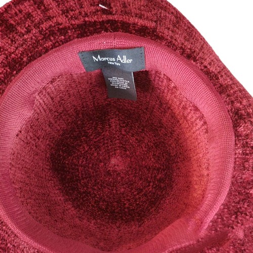 NEW Burgundy Chenille Panama Hat with Braid Trim - Picture 5 of 6