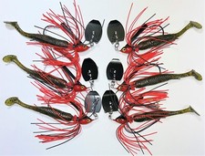 Bladed Swim Jig  WEEDLESS  Red/Black 6 Total: 3 3/8 & 3 1/2 w/Trailer