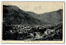 1909 Bird's Eye View Of Houses And Mountains Manitou Colorado CO Postcard