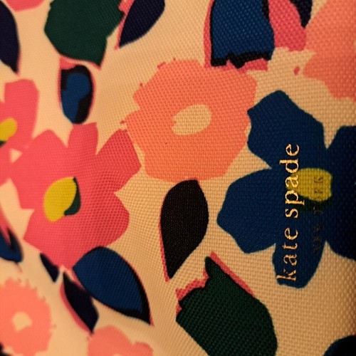 Kate Spade Blume Mittagessen Tragetasche mit Reißverschluss NEU rosa blau weiß - Bild 5 von 5