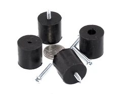 1” Tall x 1" Dia Natural Rubber Feet for Electronics, Audio, Stereo + Screws