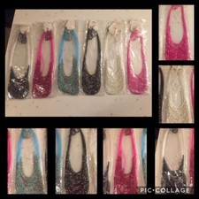 Seed Bead Necklace Earrings Set Multi color Pink White Black Blue Jewelry Pick 1