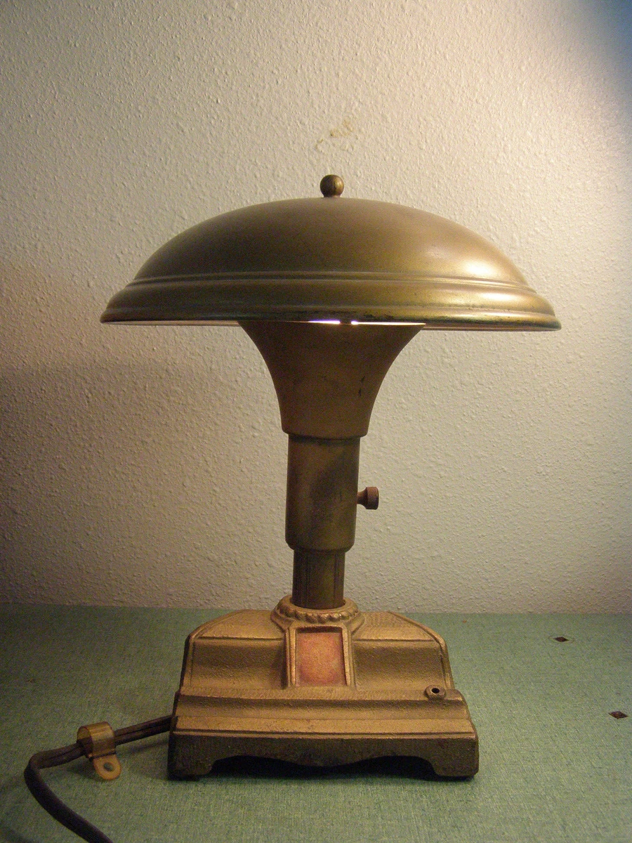 ANTIQUE ELECTRIC DESK LAMP JOS L SHOEMAKER CO. PHILA. PA. CIRCA 1884 1900