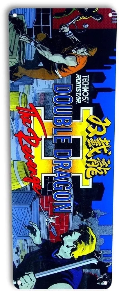 Double Dragon Arcade Sign, Classic Arcade Game Marquee, Game Room Tin Sign  A336