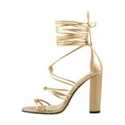 Women's Gladiator Knot Lace up Chunky High Heel Sandals Open Toe Shoes US7 — photo 1
