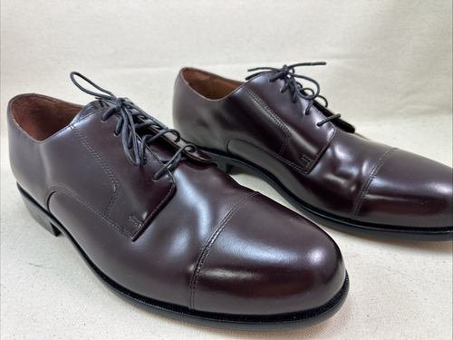 New Bostonian Mens Burgundy Leather Cap toe Dress Shoe 20398 Size 11.5 - Picture 4 of 22