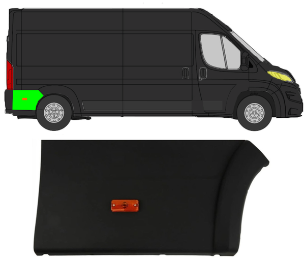 Seitenleiste KotflüGel Mit Lampe FüR Fiat Ducato 2018 - 2021 Hinten Rechts-image