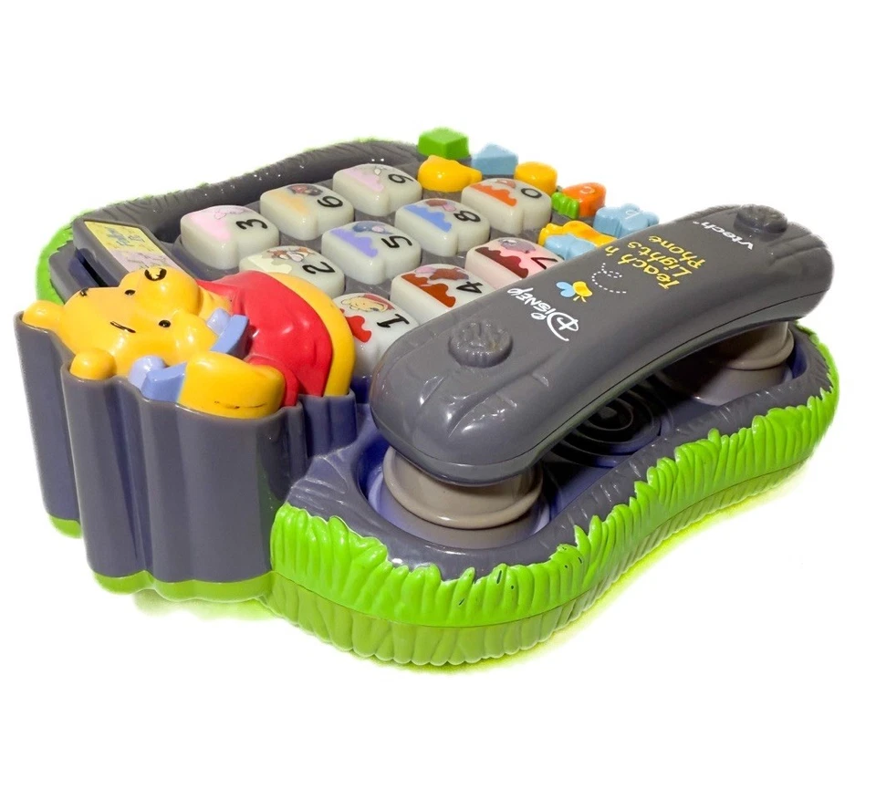 TESTED VTech Disney Winnie The Pooh & Friends Teach ‘n Lights Phone Learning Toy - Image 2 of 4