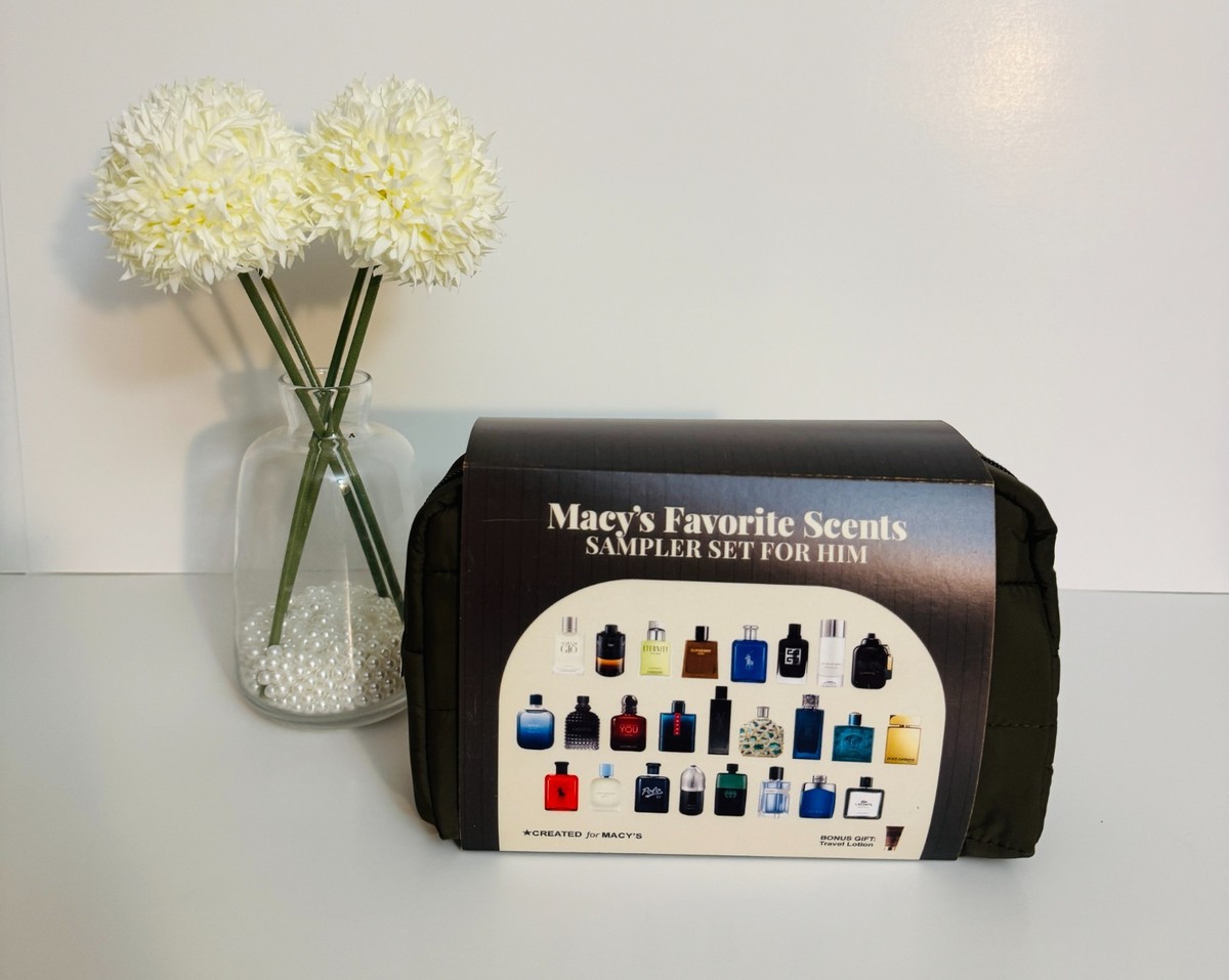 Holiday Macys' Men 26pc Fragrance Sampler Includes The Pouch Bag