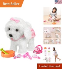 Walking Barking Toy Dog with Remote Control Leash, Plush Puppy Electronic Int...