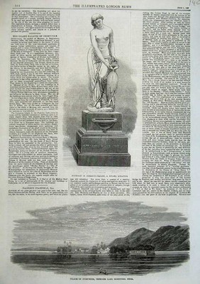 Original alter antiker Druck Brunnen Berkeley Square 1867 Jugmunder Palace Indien