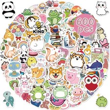 600pcs Random Vinyl Stickers Bulk Pack Waterproof Stickers For Kids Teens A