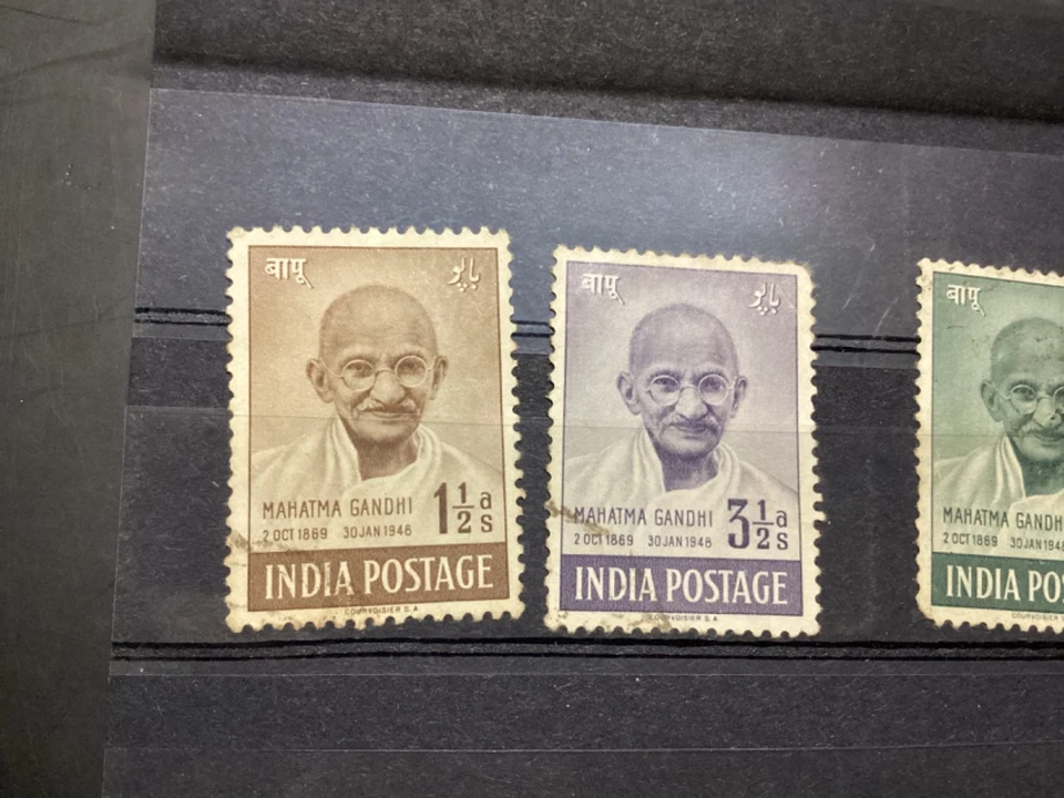 India Gandhi Stamps Lot On First Anniversary Of Independence 15 Aug 1948 - Image 2 of 4