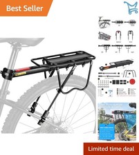 Aluminum Bike Cargo Rack 110Lb Capacity Adjustable Rear Luggage Carrier