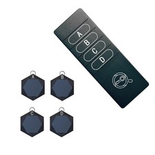 New 4-in-1 Wireless 75-80db Alarm Key Finder Black ABS Key Wallet Tracker
