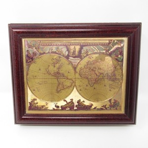 Ornate Humidor Keepsake Box with Old World Map Veneer and Glass Top