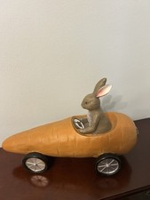 EASTER DECORATION  ,  RABBIT WITH CARROT CAR 