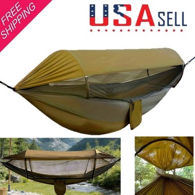 Lightweight Camping Hammock Tent w/ Mosquito Net and Sunshade for Outdoor Travel