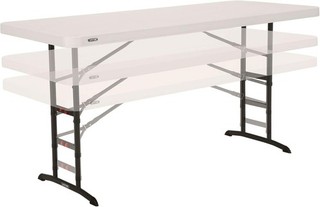 NEW LIFETIME 80565 1.82M Commercial Adjustable Height Table In White Z22