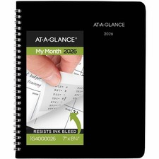 AT-A-GLANCE 2026 Monthly Planner, 7"x8-3/4", Medium, DayMinder, Black (G4000026)