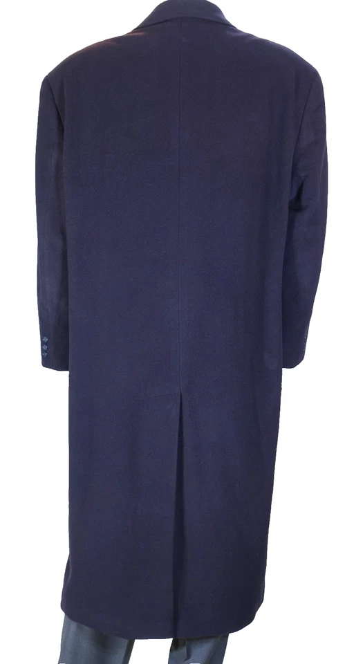 ВИНТАЖНЫЙ JONES НЬЮ-ЙОРК ТЕМНО-СИНИЙ МУЖСКОЙ 48R ШЕРСТИ КАШЕМИР СМЕСЬ ПАЛЬТО - Изображение 2 из 4