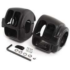 Black Handlebar Hand Control Switch Housing Covers For Harley Sportster Softail