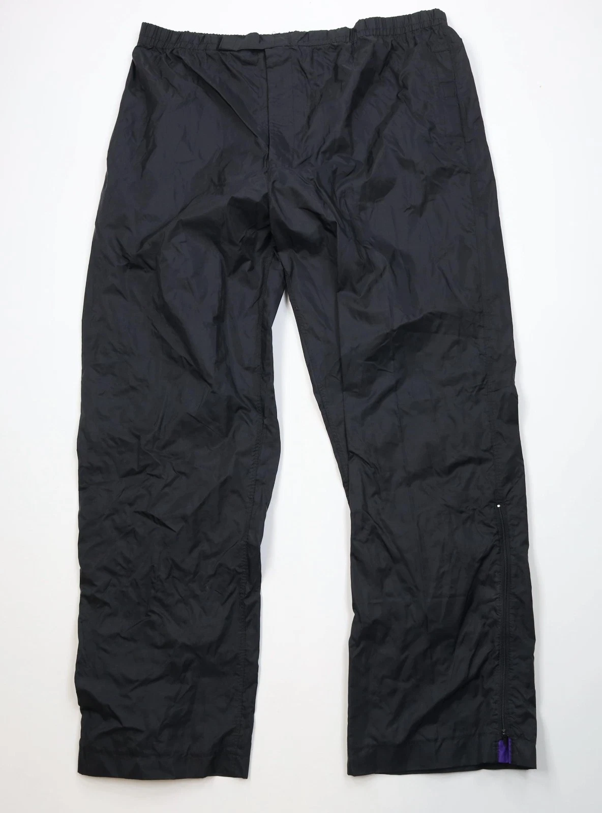 Vintage 90s Streetwear Mens 2XLT Ripstop Waterproof Wide Leg Rain Pants Black