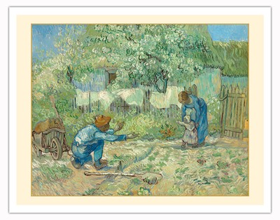 First Steps - After Millet - Original Color Painting by Vincent Van Gogh c.1890