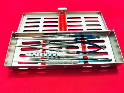 Dental Micro Periodontal Oral Surgery Kit Set of 4 Pcs With Sterilization Box