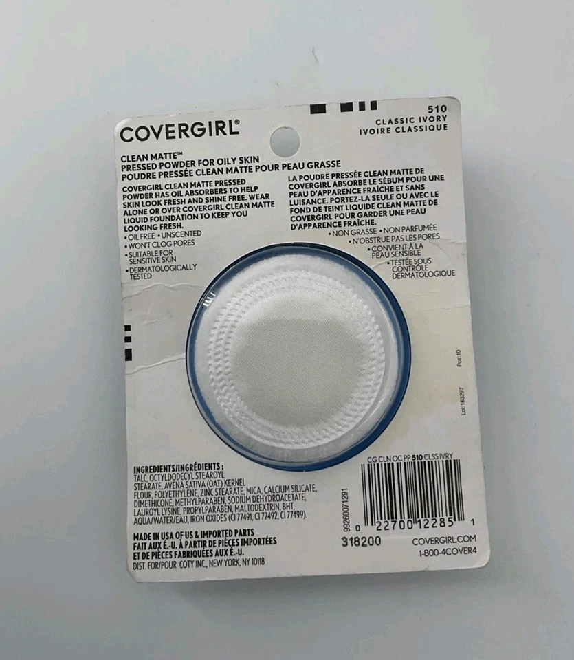 NEW Covergirl Clean Matte Pressed Powder Makeup Oil Control  # 510 Classic Ivory - Image 3 of 3