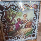 Daher Tin Tea Box Long Island NY Square Scalloped Edges Floral Made in England — photo 2