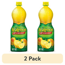 (2 pack) ReaLemon 100% Lemon Juice, 32 fl oz bottle..