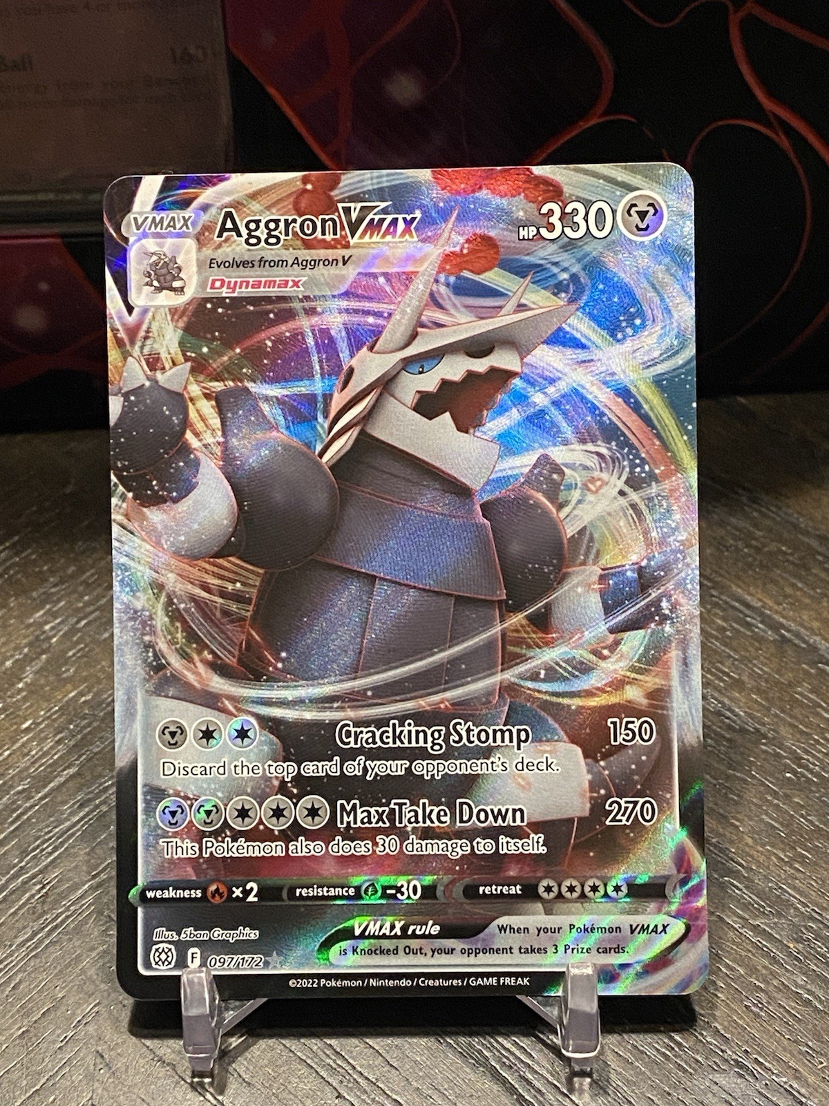 Aggron VMAX 097/172 Brilliant Stars Ultra Rare Holo Pokemon TCG Card NM