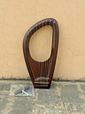 Handmade Rosewood 10- Metal Strings Celtic Lyre Harp with Spare String, Key, Bag