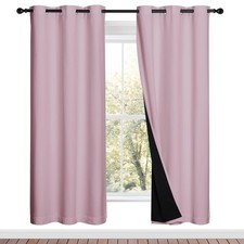 NICETOWN 100 Blackout Window Curtain 42"W x 72"L Pack of 2 , Lavender Pink