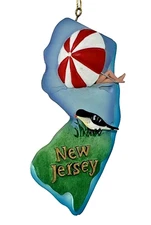 STATE OF NEW JERSEY CHRISTMAS ORNAMENT "GARDEN STATE" 4"