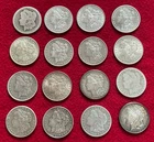 16 LOT Morgan 90% Silver Dollars Mixed Circulated Dates SEE PICS for Condition