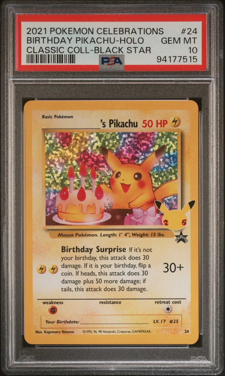 ポケモンカードゲーム PSA10 CELEBRATIONS BIRTHDAY PIKACHU-HOLO PSA 10 Birthday Pikachu 24 Celebrations Classic Collection Holo