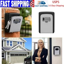 4 Digit Waterproof Combination Lock Box Wall Mount 5 Key Security Key Safe