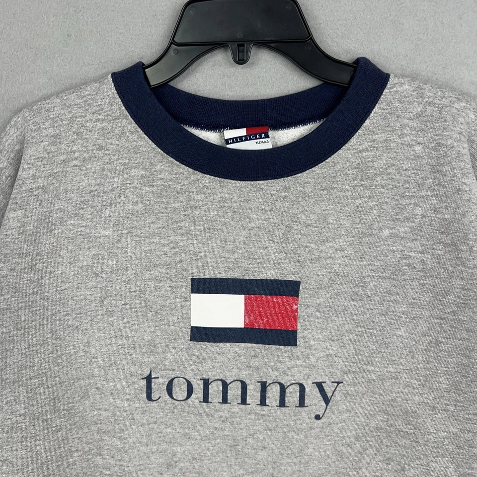Винтажный Tommy Hilfiger свитер женщин XL коробка кольцо Crewneck пуловер флаг США - Изображение 2 из 4